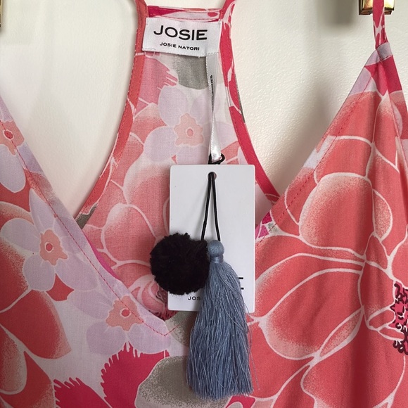 Josie Natori JOSIE Floral Racerback Top NWOT - Picture 3 of 6